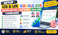 setup US UK google ads propeller adsterra solo ads campaign
