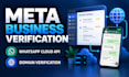 fix meta business verification whatsapp API and domain verification