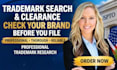 conduct professional trade mark search and clearance search