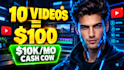 create 10 viral faceless videos with thumbnails