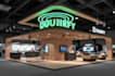 create a modern trade booth exhibition stand and banner design