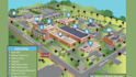 design custom campus map, university map, school map, wayfinding map