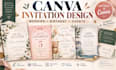 design canva wedding, birthday and digital invitations, editable event cards