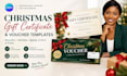 design christmas gift certificate and voucher canva template