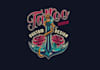 design a vintage tattoo studio colorful label logo