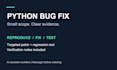 reproduce and fix one small python bug with a regression test