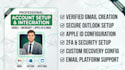 create and setup google, microsoft, apple id, and email accounts professionally
