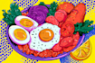 create a food pop art illustration