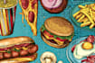 food pop art illustrations
