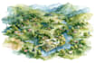 watercolor map illustration just for you