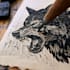 draw detailed linocut illustration