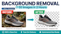 remove background from 50 images to white transparent in 2 hours