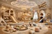 create luxury 3d kids room design, playroom, 3d playing ground design and render