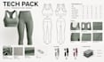create an activewear tech pack for production with technical drawings