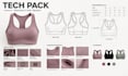 create an activewear tech pack with technical drawings for production