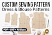 create custom sewing pattern for dress blouse and garment