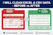 do excel data cleaning and csv cleaning with python pandas