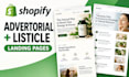 build a shopify advertorial and listicle landing page