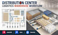 design distribution center logistics warehouse workflow autocad layouts