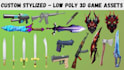 create stylized game ready 3d weapons and props game asset pack weapon modeling