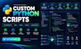develop custom python scripts for automation, data processing and business tools