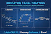 do irrigation canal drafting, l section, cross section in autocad