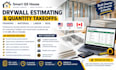 do drywall framing board estimate quantity takeoff boq