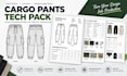 create a professional cargo pants and cargo jogger tech pack
