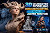 create 3d character modeling character sculpting, stl model and avatar creation