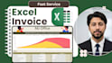 create professional excel invoice, sales report, stock sheet