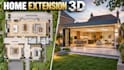 create home extension 3d visualization with detailed floor plans