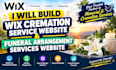 build wix cremation service website funeral arrangement services website