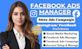 be your facebook ads manager, fb instagram marketing manager