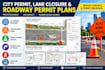 create city permit, lane closure and roadway permit plans