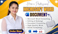 do microsoft word document formatting template design edit ms word document
