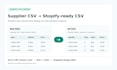 format supplier CSV files for shopify products and variants