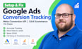 setup google ads conversion tracking meta conversion apl ga4 ecommerce via stape
