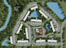 design 3d apartment community site plan map,cgi property layout illustration,dwg