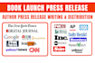 distribute book launch press release, write book launch pr, kdp book promotion
