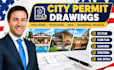 create city permit drawing as civil structural engineer for residential projects