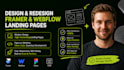 design framer website, landing page develop webflow website figma to webflow wix