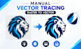 manually vector trace, redraw logo and convert image to vector