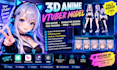 3d anime vtuber model vrm avatar character rigging face tracking vroid vseeface