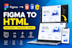 convert figma design to responsive HTML CSS js website