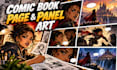 illustrate comic book pages and dynamic comic panels