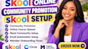 setup skool community, skool course and online community