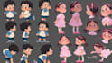create 2d character sheet with 2d reference sheet