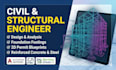 do civil and structural engineering design, calculations, and drafting