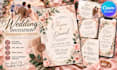 design elegant wedding invitation design digital printable canva stationery card