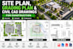 do site plan, grading plan, civil engineering cad drawings for construction